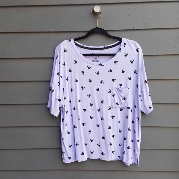 Disney Perriwinkle and black Minnie Mouse print Sleep Top size Large - Picture 8 of 8
